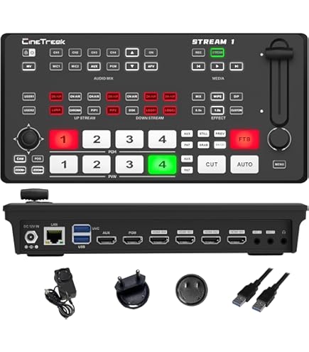 Amazon | Mixer Plus コンパクト4 HDMIビデオスイッチャー 4インチ画面